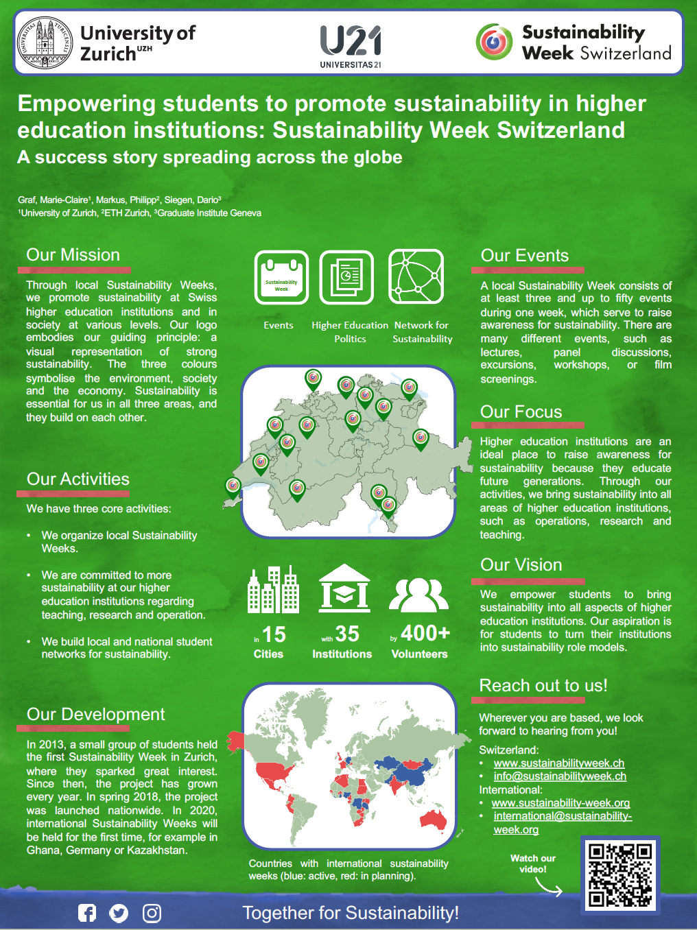 Empowering Students to Promote Sustainability in Higher Education Institutions: Sustainability Week Switzerland - Marie-Claire Graf, Philipp Markus, Dario Siegen