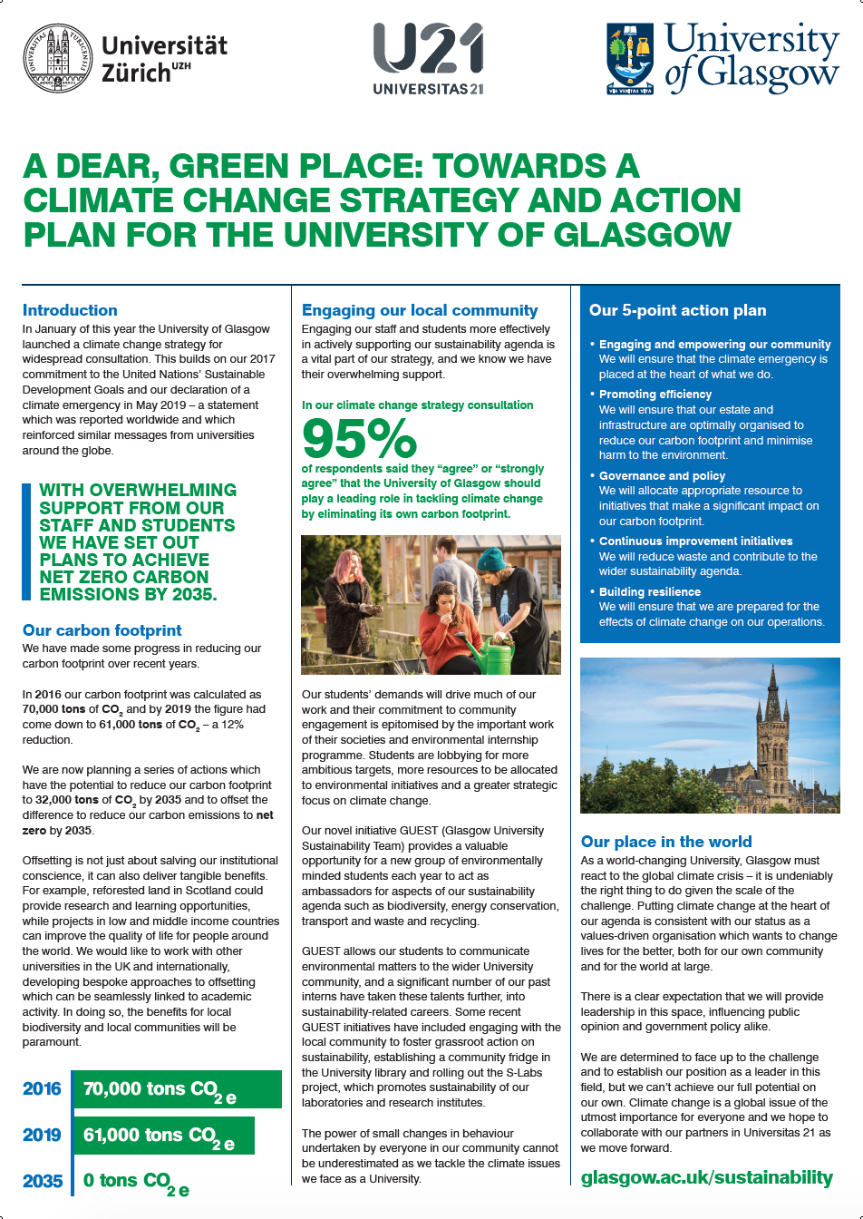 A Dear, Green Place: Towards a Climate Change Strategy and Action Plan for the University of Glasgow - David Duncan, Daniel Haydon