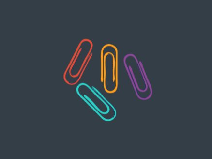 Four paperclips on a dark background