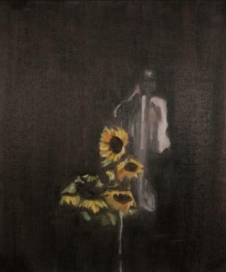 This painting I created pertained to the final project of my undergraduate subject: Painting Techniques (FINA20026). The purpose of the project was to appropriate two works of art from the National Gallery of Victoria to explore a new set of meanings. I chose to appropriate “Sunflowers” by Adam Pyett on “Study from the human body” by Francis Bacon. I was thinking about what has happened and what has not yet. In this era, religion saves us from fear, toxic smoke/virus spread over the world, moral values look