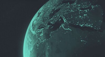 Aerial view of planet earth