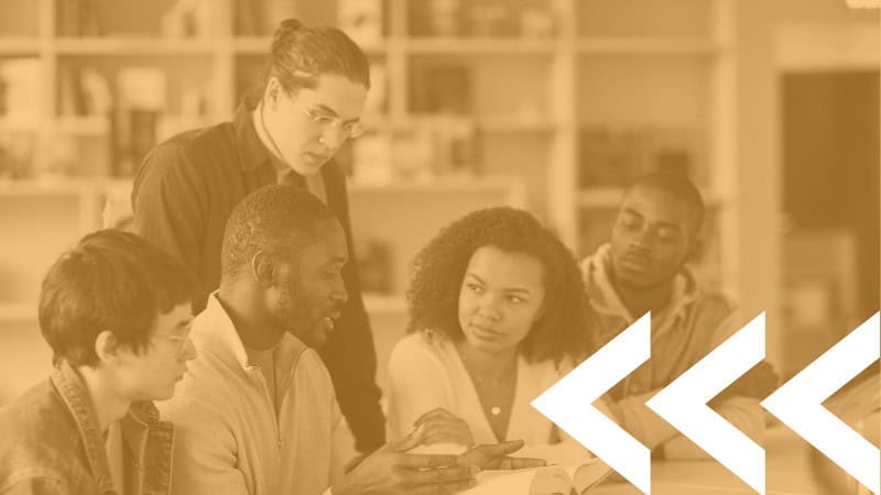 Group of students discussing a project