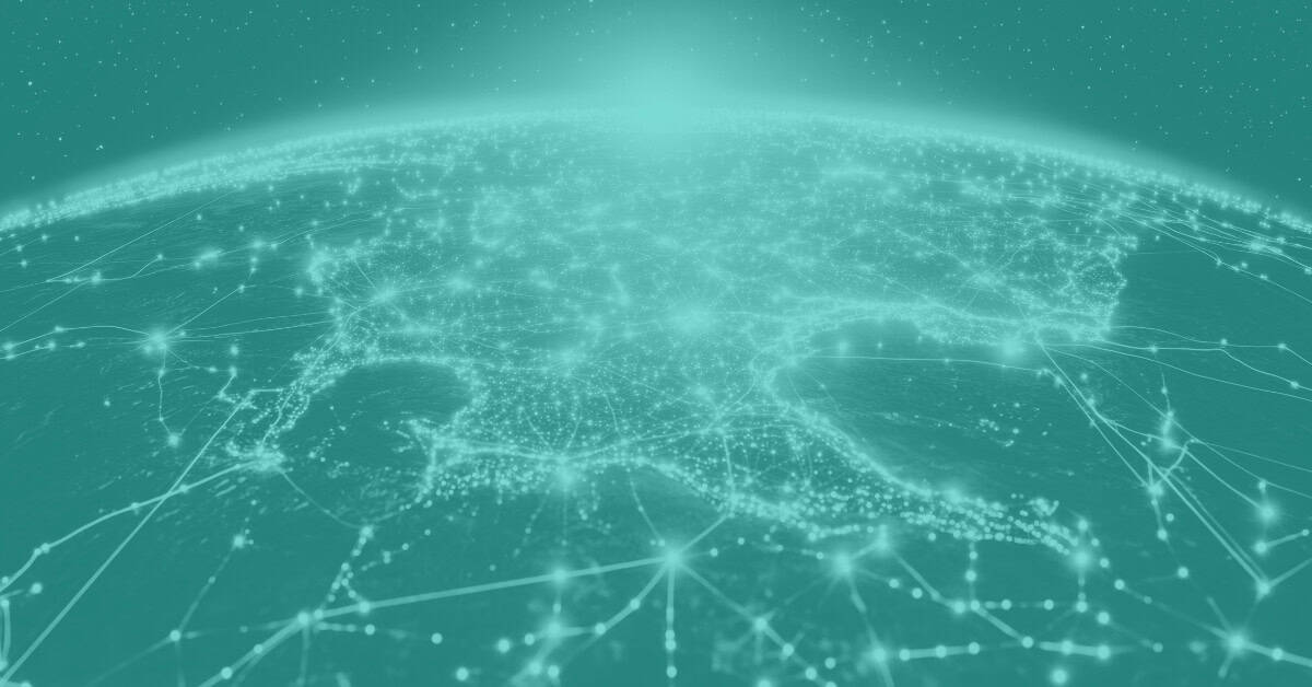 Globe with a blue duotone filter